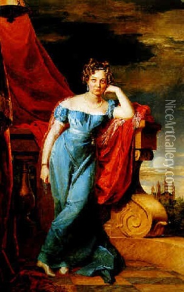 Portrait Of Countess Agrafena Fiodorovna Zakrevskaya Oil Painting - George Dawe