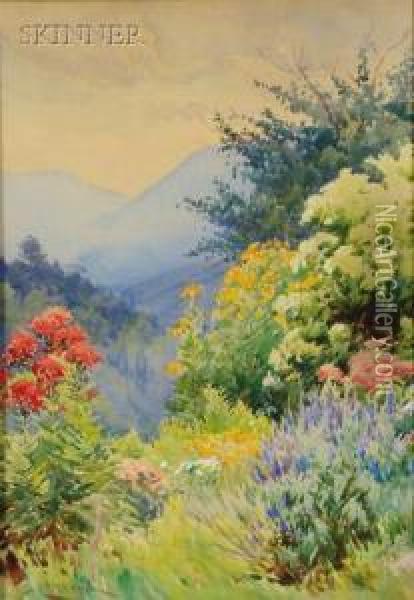 Valley View In Spring Oil Painting - Henry Webster Rice