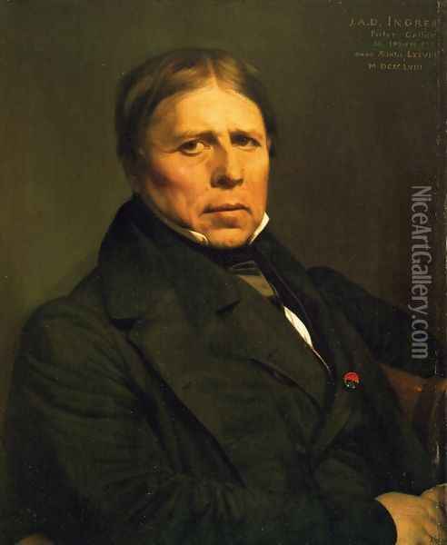 Self Portrait at the Age of 78 Oil Painting - Jean Auguste Dominique Ingres