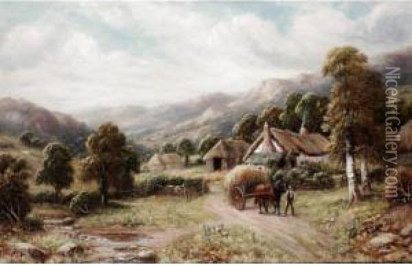 The Hay Cart Oil Painting - Robert John Hammond