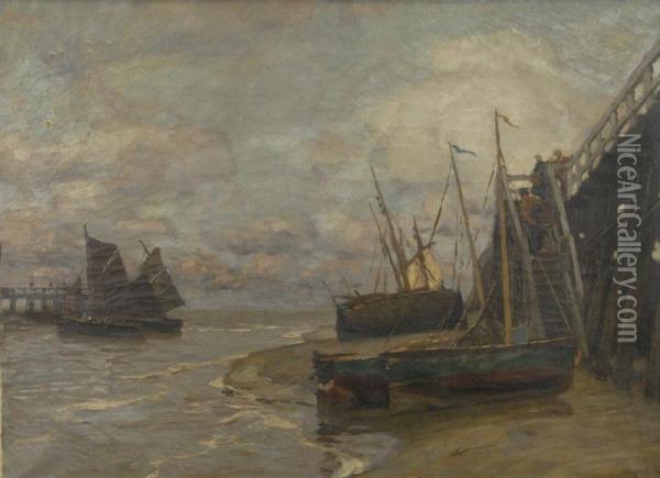 Fishing Port, Newport Oil Painting - Karl O'Lynch Van Town