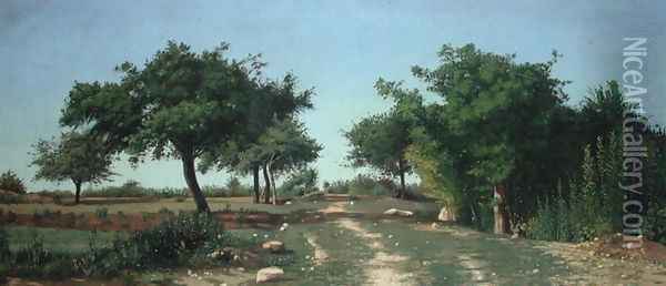 Path through the Apples Trees Oil Painting - Antoine Chintreuil