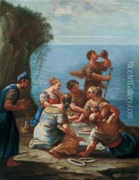 Colazione In Riva Al Mare Oil Painting - Domenico Viola