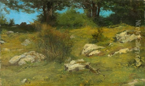 Jura Landscape Oil Painting - Albert Anker