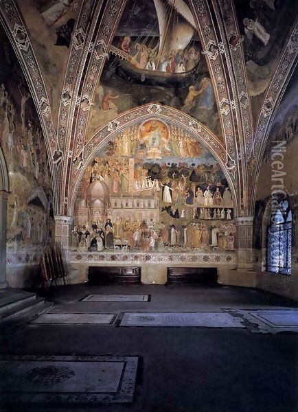 Triumph of the Church and Navicella Oil Painting - Andrea Bonaiuti da Da Firenze