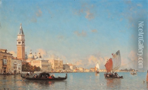 Venedig - Blick Auf Das Markusbecken Oil Painting - Amedee Rosier