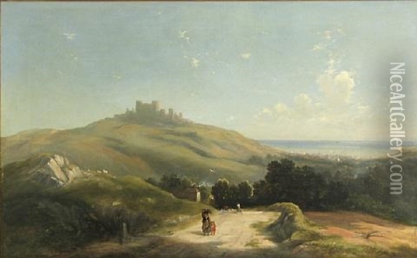 A View Of Dover From The Folkestone Road Oil Painting - George Cole