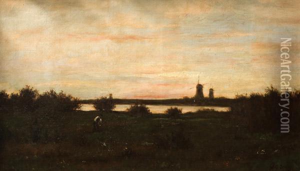 Atardecer Oil Painting - Hippolyte Camille Delpy