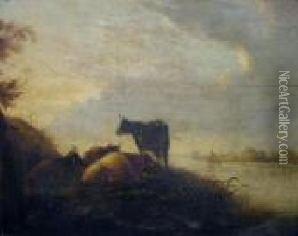 River Landscape With Cattle Oil Painting - Aelbert Cuyp