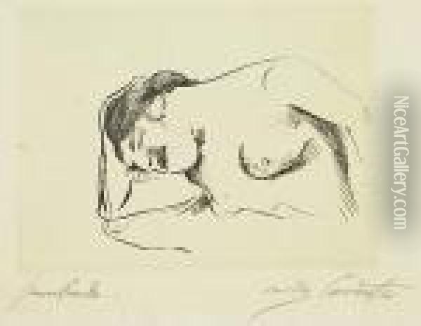Weiblicher Halbakt, Schlafend<</b> Oil Painting - Lovis (Franz Heinrich Louis) Corinth