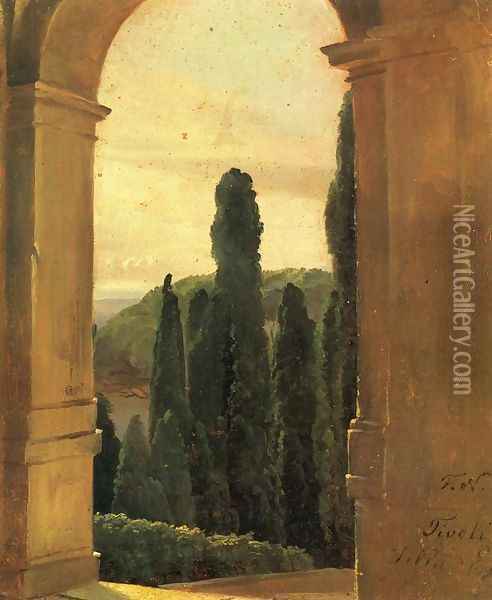 Villa d'Este Oil Painting - Friedrich Nerly