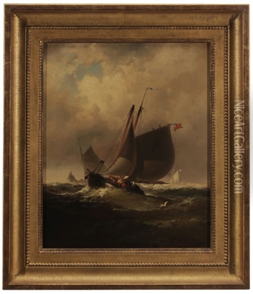 Sailing On Rough Seas Oil Painting - Franklin Dullin Briscoe