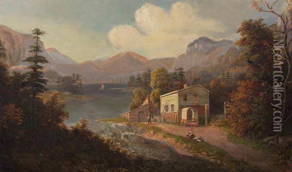 Hudson River Landscape Oil Painting - Henry Boese