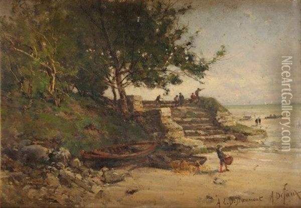 Bord De Mer En Normandie Oil Painting - Alexandre Defaux