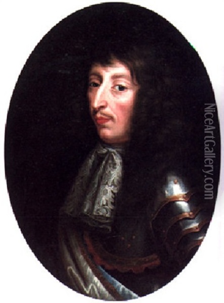 Portrait Of Louis Ii De Bourbon, Prince De Conde Wearing Armour Oil Painting - Philippe de Champaigne