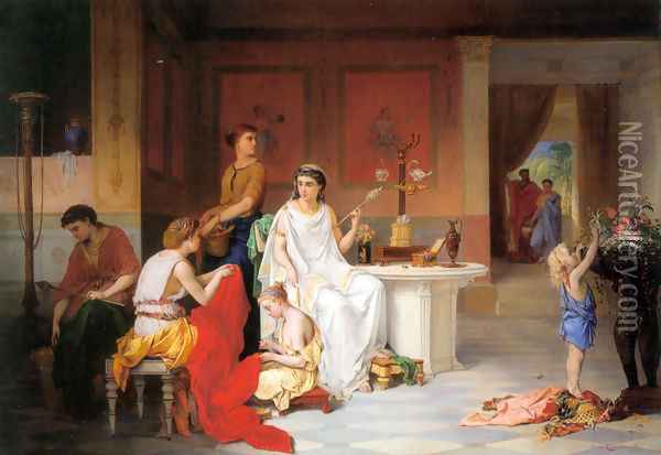 The Last Hour of Pompei Oil Painting - Pierre Oliver Joseph Coomans