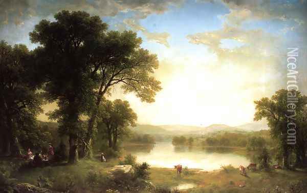 Picnic in the Country Oil Painting - Asher Brown Durand