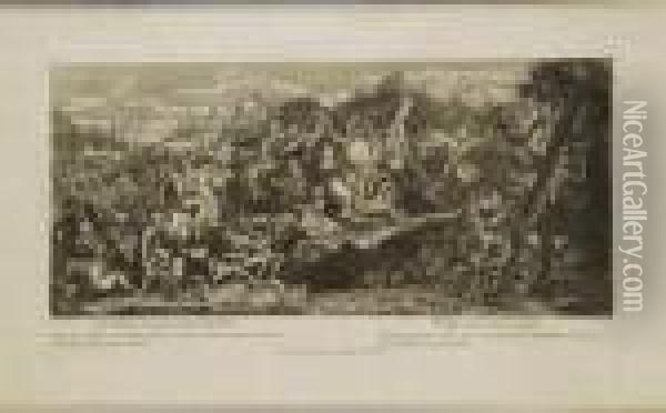 Cuatro Batallas De Alejandro Magno Oil Painting - Charles Lebrun