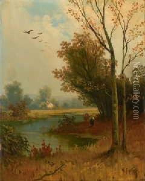 Fluslandschaft. Oil Painting - Karl Rodeck
