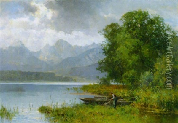 Am Bannwaldsee Bei Fussen Oil Painting - Karl Adam Heinisch