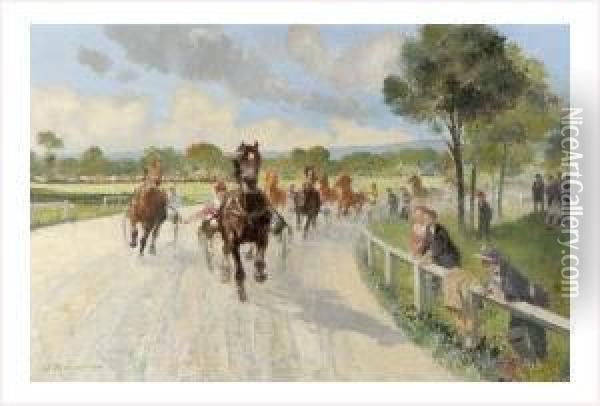 Course De Chevaux Oil Painting - Louis-Ferdinand Malespina