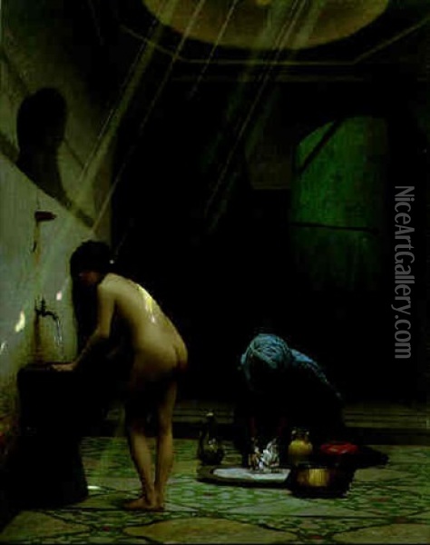 Un Bain Maure (femme Turque Au Bain) Oil Painting - Jean-Leon Gerome