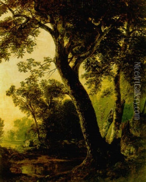 Trees, Marbletown, N.y. Oil Painting - Asher Brown Durand