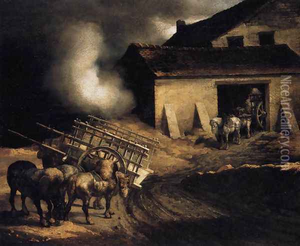 The Plaster Kiln 1822-23 Oil Painting - Theodore Gericault