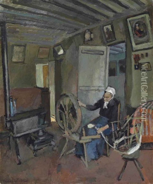 La Devideuse Picarde (la Mere Masse Dans Son Interieur A Bohain) Oil Painting - Henri Matisse