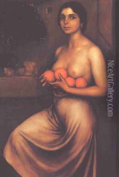 Naranjas y limones Oil Painting - Julio de Romero de Torres