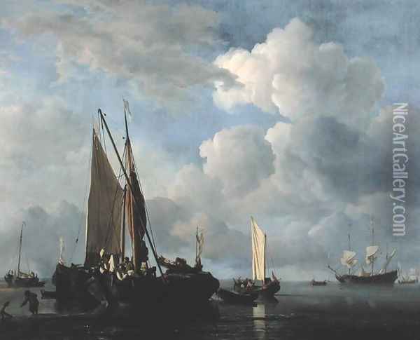 Calm Sea 2 Oil Painting - Willem van de Velde the Younger