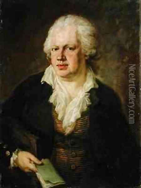 Portrait of the Poet Joseph Marius Von Babo 1756-1822 Oil Painting - Joseph Georg Edlinger