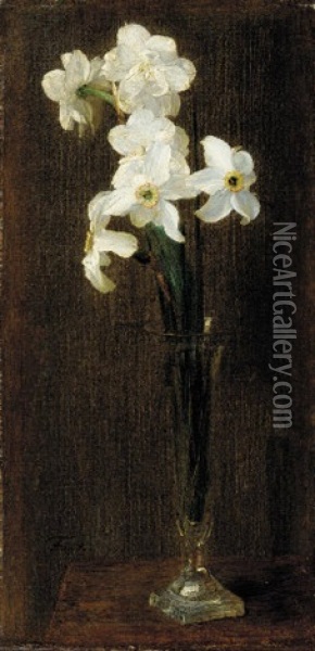 Fleurs, Narcisses Oil Painting - Henri Fantin-Latour