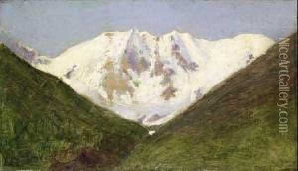 Paesaggio Di Montagna Sotto La Neve Oil Painting - Angelo Morbelli