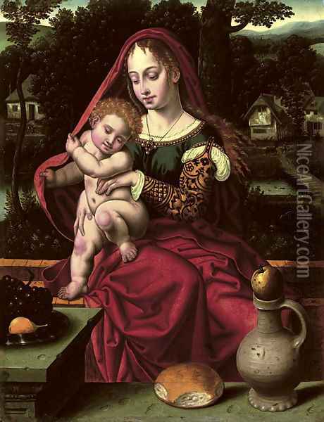 The Virgin and Child Oil Painting - Antwerp School