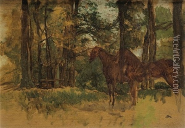 Etude De Chevaux Oil Painting - Ernest Meissonier