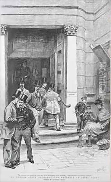 Stock Exchange Entrance in Capel Court Oil Painting - William Lockhart Bogle
