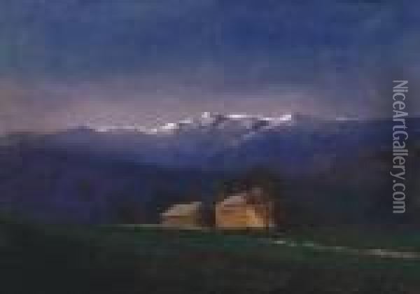 Evening Lights In The Tatra Mountains Oil Painting - Laszlo Mednyanszky