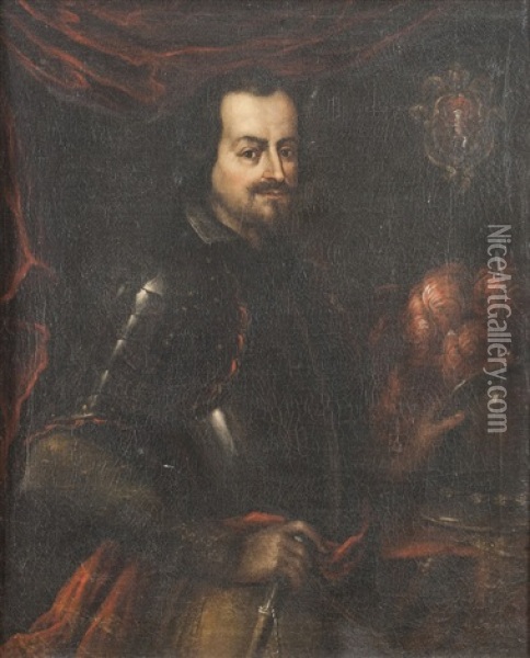 Portrait D'un Militaire Oil Painting - Giovanni Bernardo Carboni