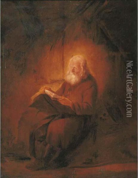 A Hermit Reading Oil Painting - Adriaen Jansz. Van Ostade