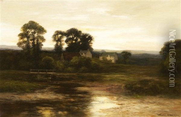Cansernie Hill, Strathtay Evening Oil Painting - William Beattie Brown