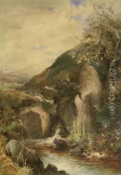 A Mountain Stream Oil Painting - John Falconar Slater