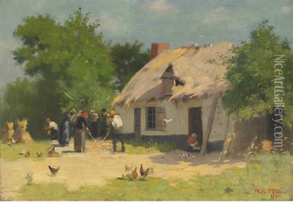The Thatched Cottage Oil Painting - Paul Peel
