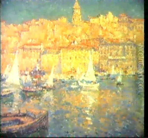 Le Vieux Port A Marseille Oil Painting - Paul Leduc