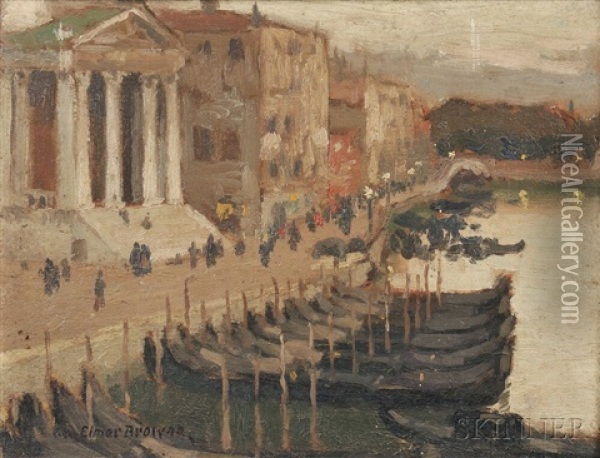 Evening In Venice Oil Painting - George Elmer Browne
