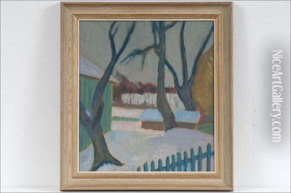 Talvi - Vinter Oil Painting - Hjalmar Grahn