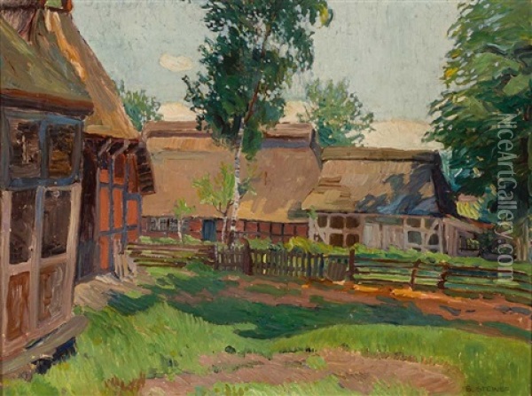 'ritterhude 1920' (malerisches Gehoft In Niedersachsen) Oil Painting - Bernd Steiner