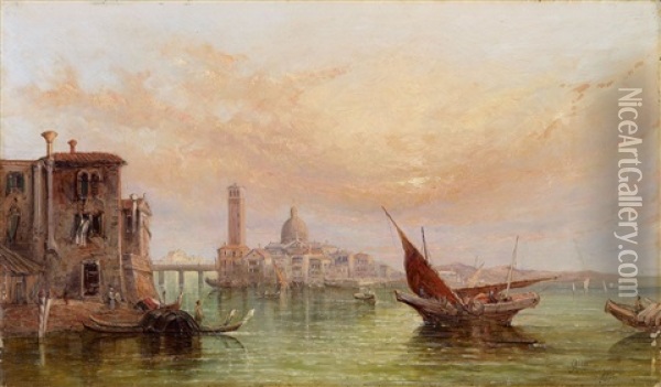 Ansicht Der Lagune Von Venedig Oil Painting - Alfred Pollentine