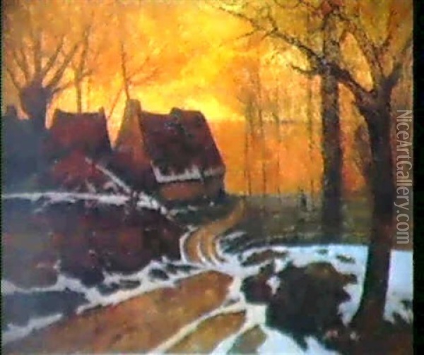 Paysage D'hiver Oil Painting - Victor Charreton