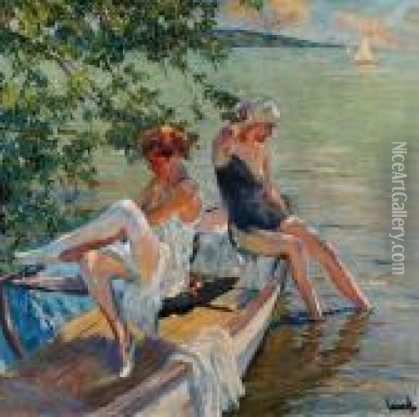Badende Madchen Am Starnberger See Oil Painting - Edward Alfred Cucuel